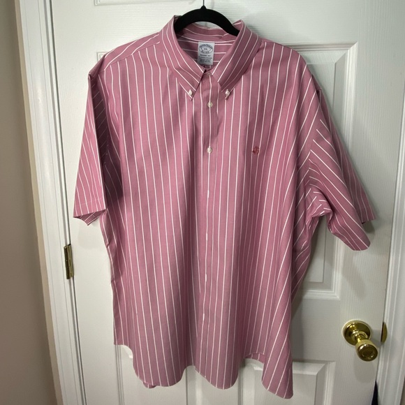Brooks Brothers Regent Fit short sleeve button down collared striped shirt, XXL - Picture 2 of 8